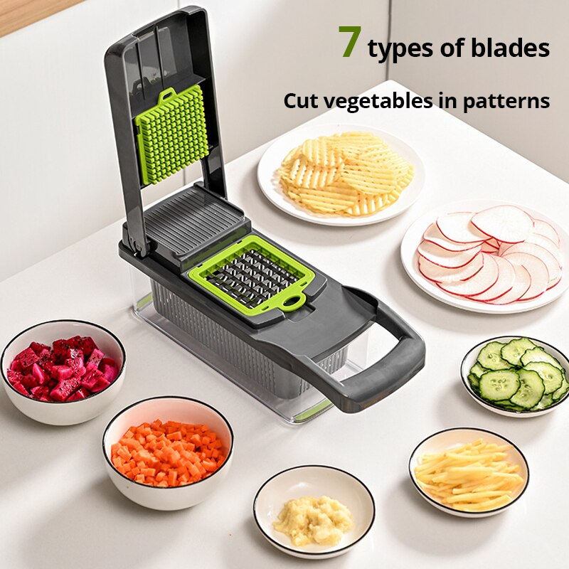 1pc green black 12 in 1 multifunctional vegetable slicer 1pc green black 12 in 1 multifunctional vegetable slicer