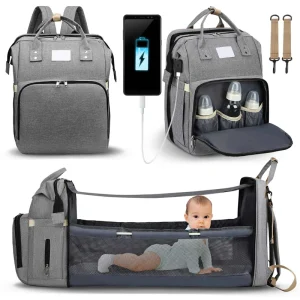 portable folding crib diaper bag multi function