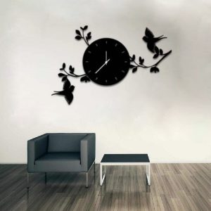 birds on branches diy 3d wall clock