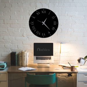 roman numbers 3d wall clock / black / golden / silver / 30 x 30 cm