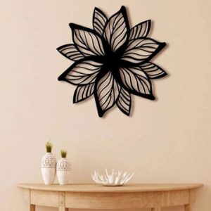 acralic flower wall decoration piece / black / golden / silver / 60 x 60 cm