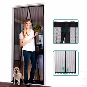 magnetic screen door with mesh curtain size 100 x 220 cm