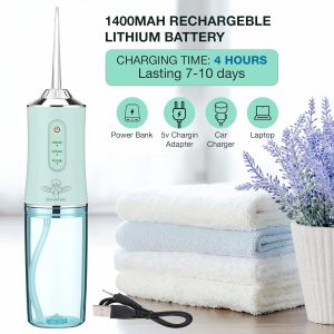 oral irrigator with 4 nozzle tips