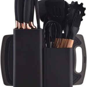 19 piece kitchen utensil & knife block set