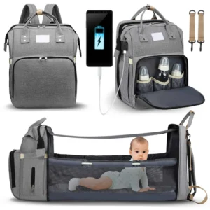 portable folding crib diaper bag multi function