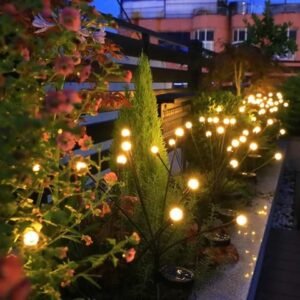 exterior decorative light 8led solar powered firefly garden light