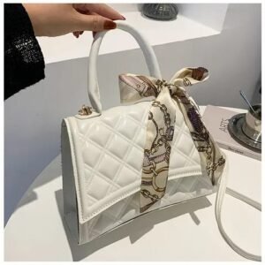 square bag lock for women 2024 new small bowknot silk scarf bag fashion simple western style single shoulder bag
