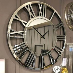 roman circle 3d wall clock / black / golden / silver / 60 x 60 cm