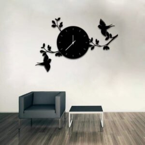 birds on branches diy 3d wall clock