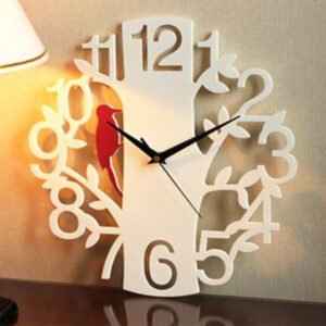 sparrow’s nest acrylic wall clock / black / golden / silver / 30 x 30 cm