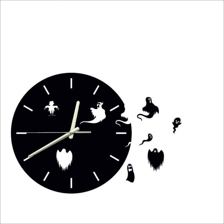 halloween ghosts 3d wall clock / black / golden / silver / 60 x 60 cm halloween ghosts 3d wall clock / black / golden / silver / 60 x 60 cm