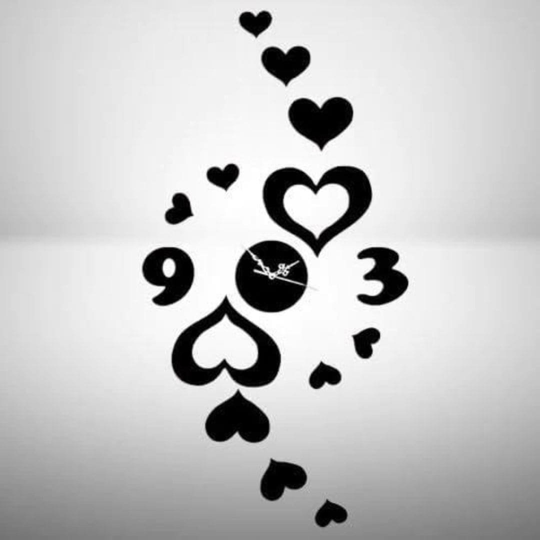 cut heart shaped wall sticker wall clock / black / golden / silver / 30 x 30 cm cut heart shaped wall sticker wall clock / black / golden / silver / 30 x 30 cm