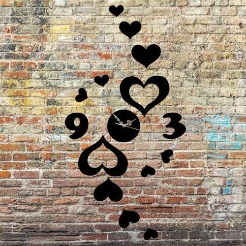cut heart shaped wall sticker wall clock / black / golden / silver / 30 x 30 cm cut heart shaped wall sticker wall clock / black / golden / silver / 30 x 30 cm
