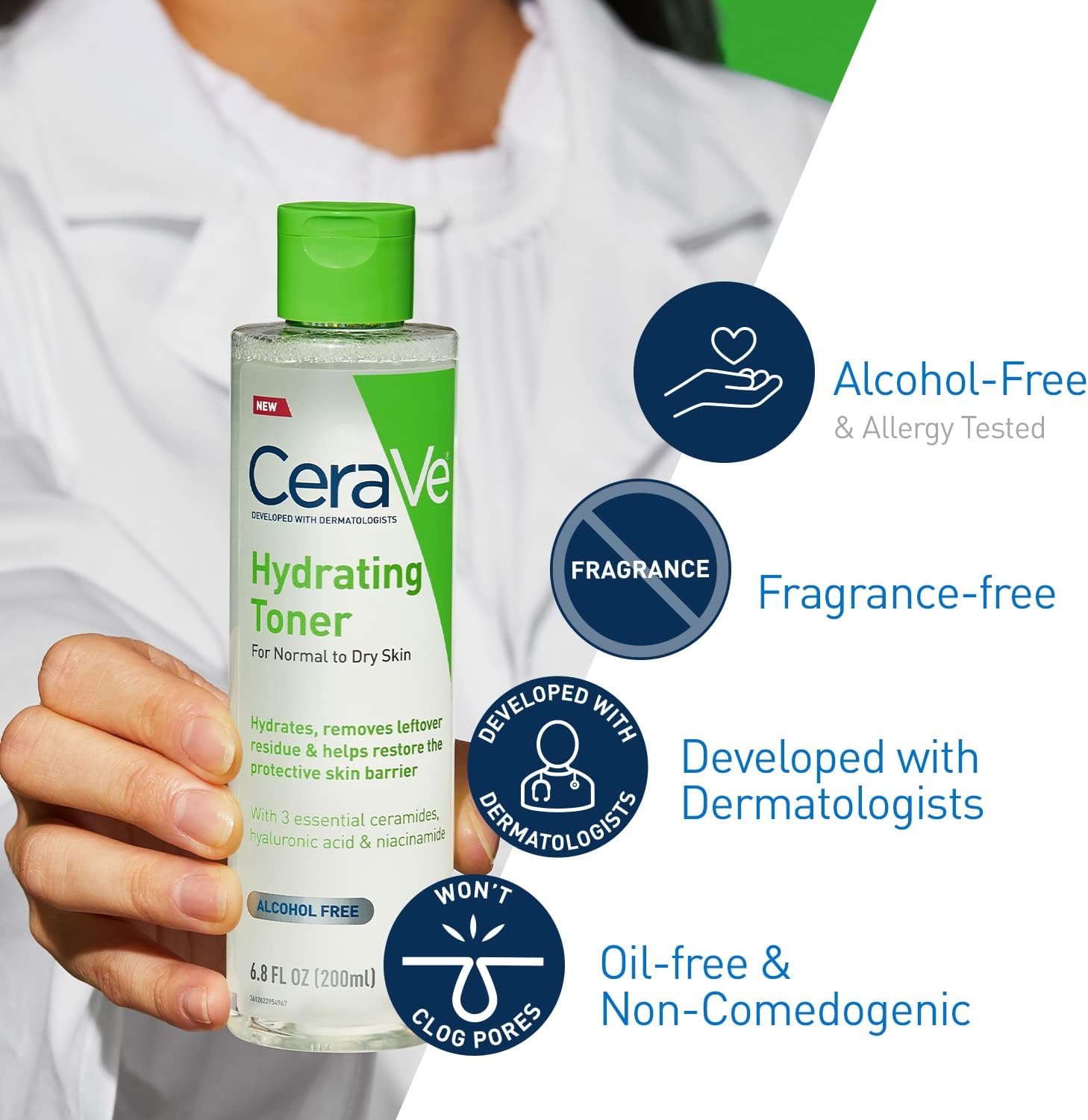 cerave moisturizing face toner alcohol free with hyaluronic acid, niacinamide & ceramides for sensitive dry skin, fragrance free, non comedogenic, full size, 20ml cerave moisturizing face toner alcohol free with hyaluronic acid, niacinamide & ceramides for sensitive dry skin, fragrance free, non comedogenic, full size, 20ml