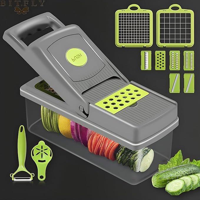 14 in 1 multifunctional vegetable chopper, mandoline dicer, slicer, with container box 14 in 1 multifunctional vegetable chopper, mandoline dicer, slicer, with container box