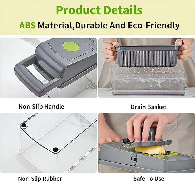 14 in 1 multifunctional vegetable chopper, mandoline dicer, slicer, with container box 14 in 1 multifunctional vegetable chopper, mandoline dicer, slicer, with container box