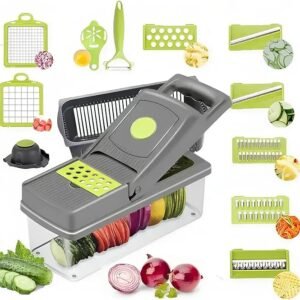 EcomHabibi – All Here, All Affordable 14 in 1 multifunctional vegetable chopper, mandoline dicer, slicer, with container box