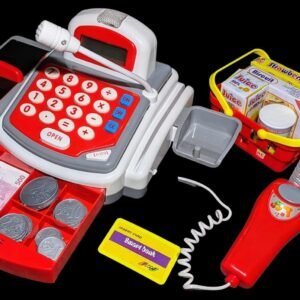 pretend play store cashier cash register kit with scanner