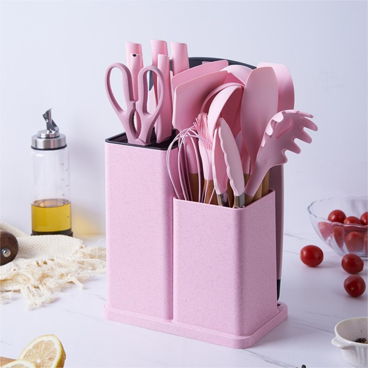 19 pcs kitchen cooking utensils and knife set with block 19 pcs kitchen cooking utensils and knife set with block