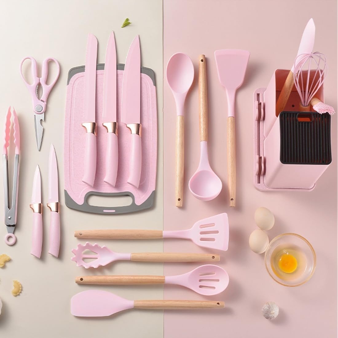 19 pcs kitchen cooking utensils and knife set with block 19 pcs kitchen cooking utensils and knife set with block