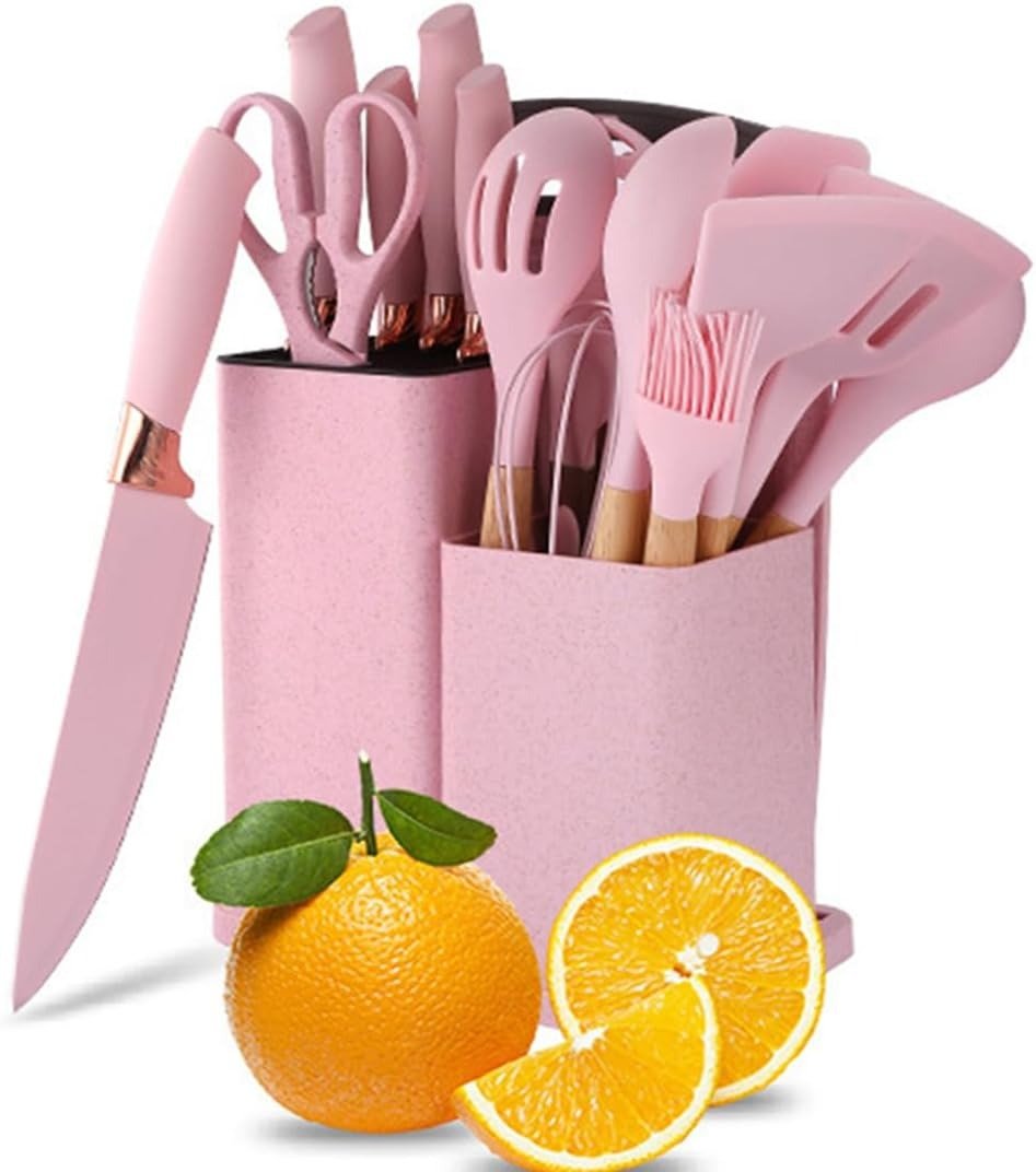 19 pcs kitchen cooking utensils and knife set with block 19 pcs kitchen cooking utensils and knife set with block