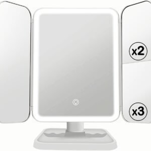 3 folds lighted makeup mirror