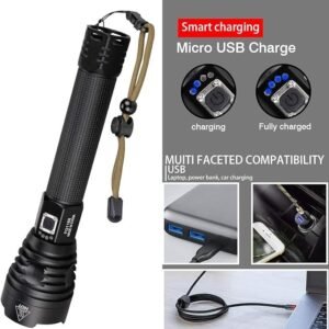 p90 led rechargeable laser flashlight