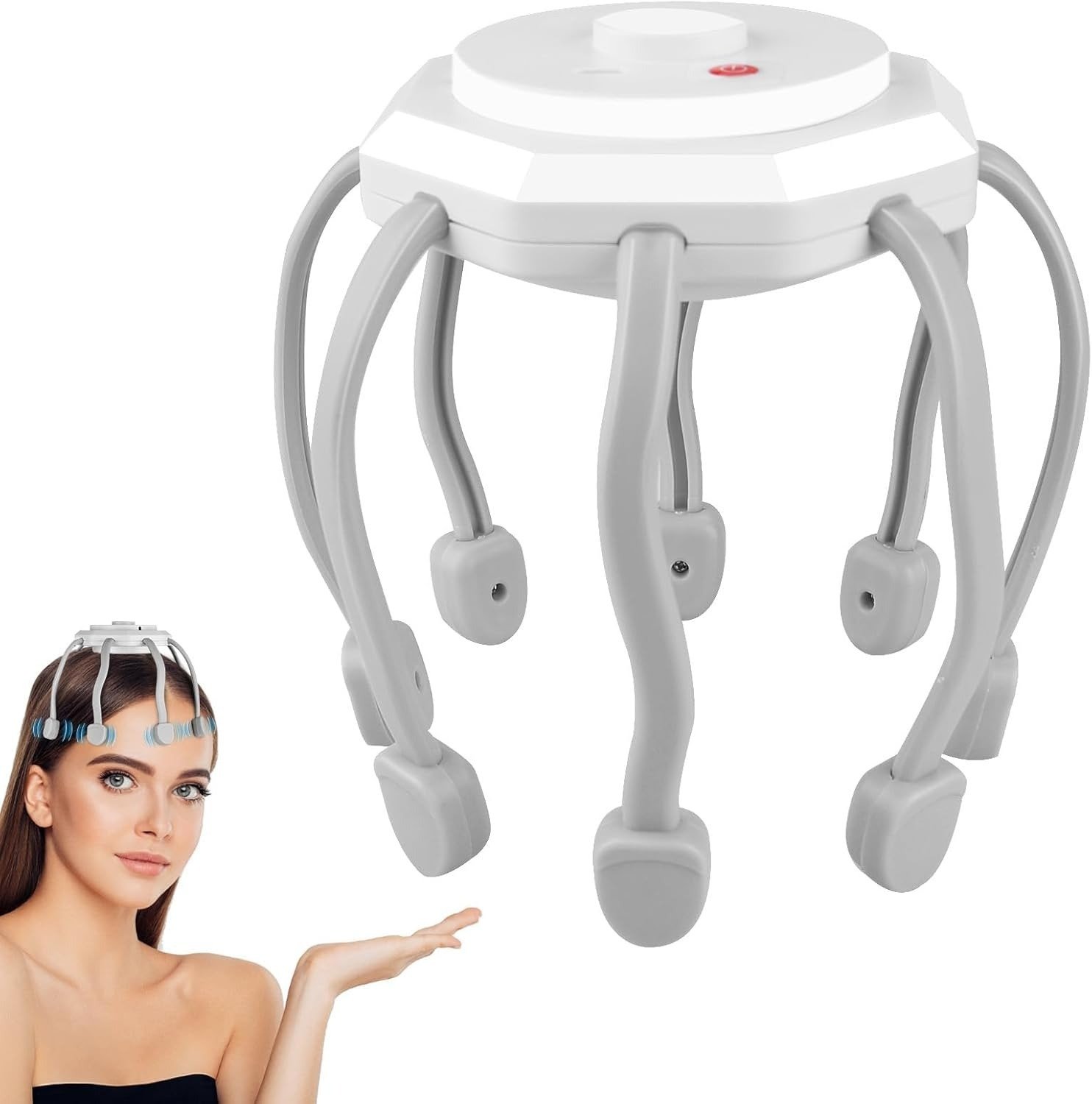 hair scalp massager with 8 vibrating contacts hair scalp massager with 8 vibrating contacts